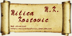Milica Kostović vizit kartica